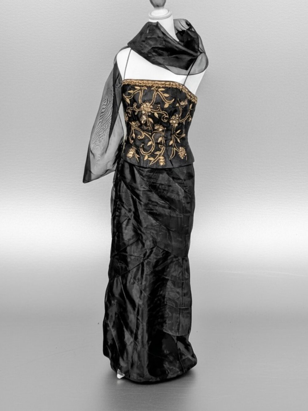 Ignite Evenings by Carol Lin Sequined Brown Evening Gown